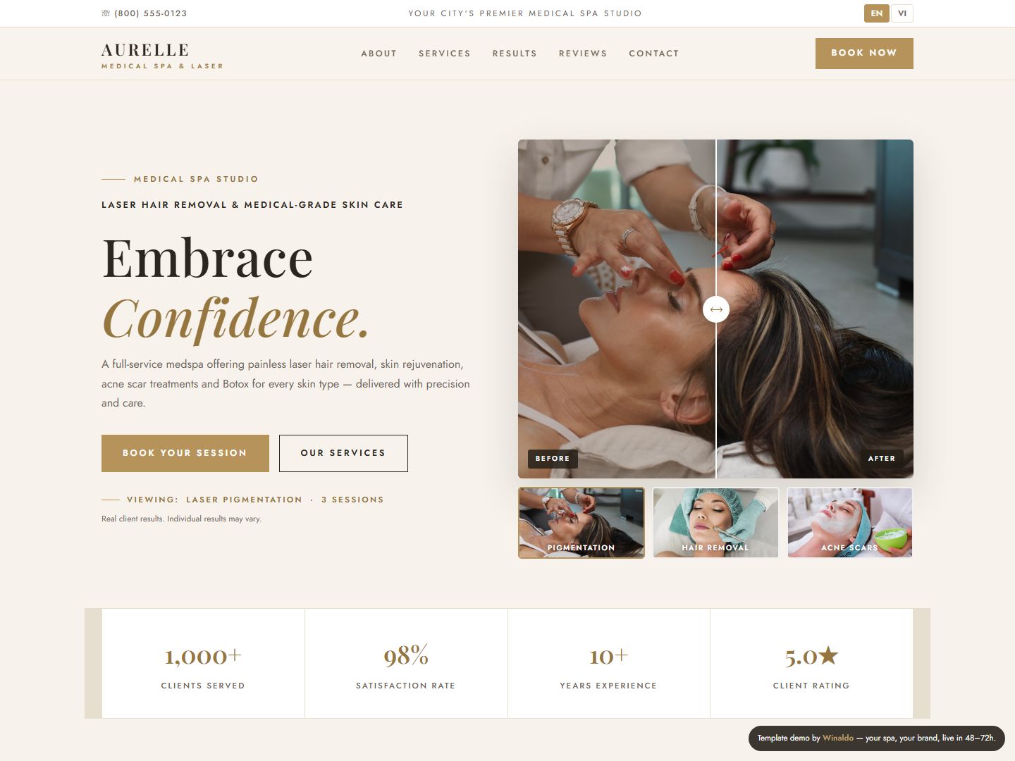 AURELLE med-spa demo